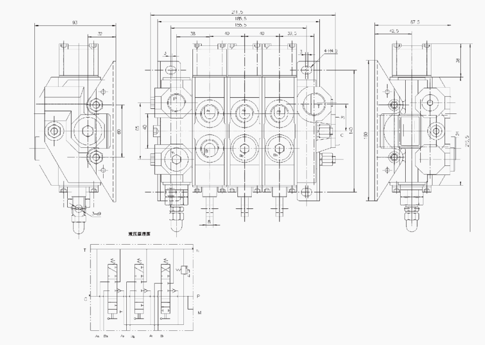 Vanne hydraulique DS15 Vanne de commande directionnelle manuelle 7