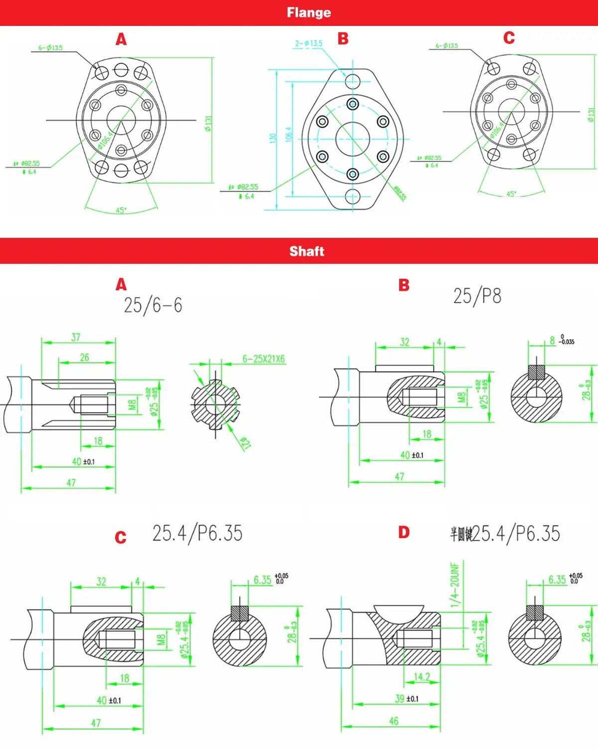 WP сериясы 50-400cc/rev Гидравликалық қозғалтқышты ақ түрге ауыстыру 3